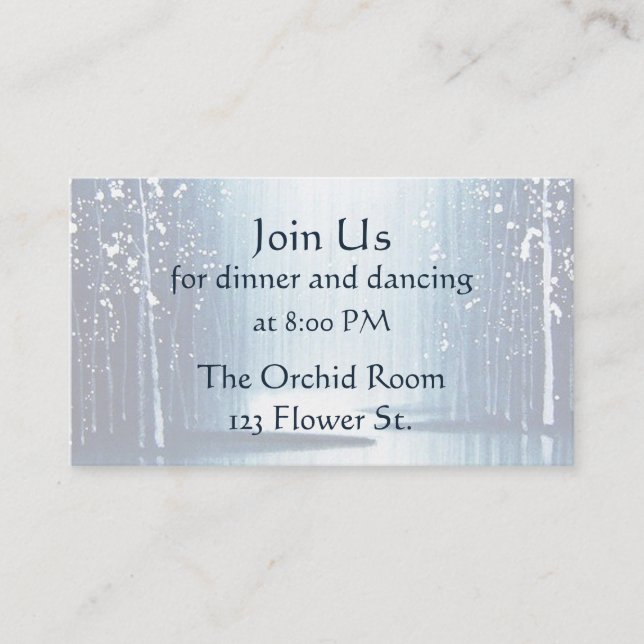 Cartão De Informações Placas de recepção do inverno (Frente)