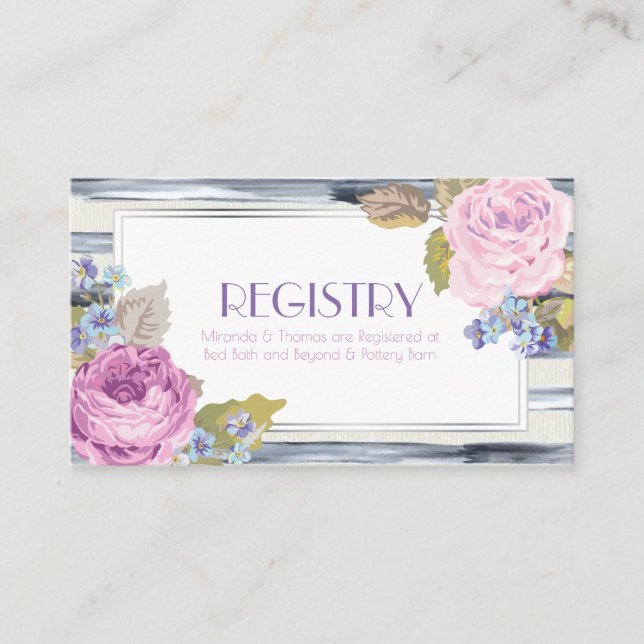 Cartão De Informações Placas de registro de flores e tiras (Frente)