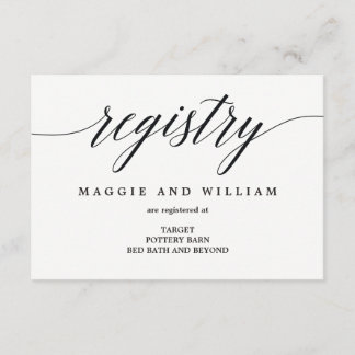 Cartão De Informações Placas de Registro - Script Moderno