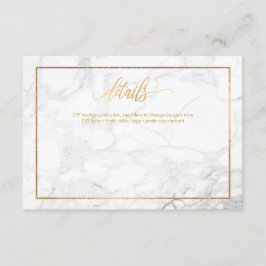 Cartão De Informações PLACAS PORMENORIZADAS PixDezines/MARBLE+FAUX DOURA