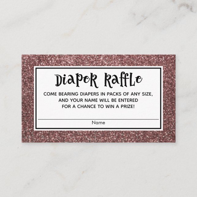 Cartão De Informações Placas Raffel Fralda Chá de fraldas brilhante Dour (Frente)