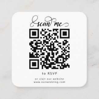 Cartão De Informações Placas RSVP de Casamento de Código QR