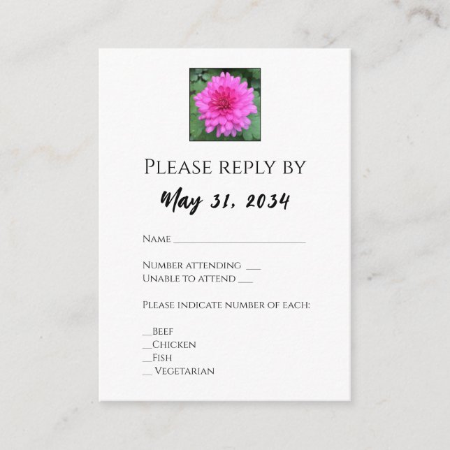 Cartão De Informações Placas Rsvp De Casamento Floral De Chrysanthemum R (Frente)