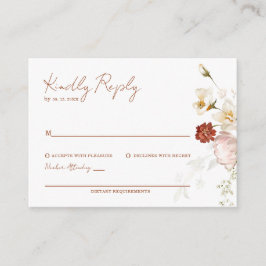 Cartão De Informações Placas RSVP Florais Rustic Boho Wildflower