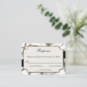 Cartão De Informações Placas RSVP Pequenas de Casamento da Camouflage de