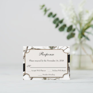 Cartão De Informações Placas RSVP Pequenas de Casamento da Camouflage de
