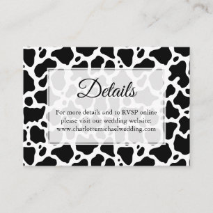 Cartão De Informações Plano de Fundo do Padrão de Vaca