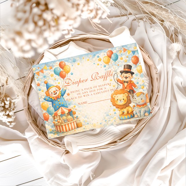 Cartão De Informações Playful Circus Friends Diapper Raffle (Criador carregado)