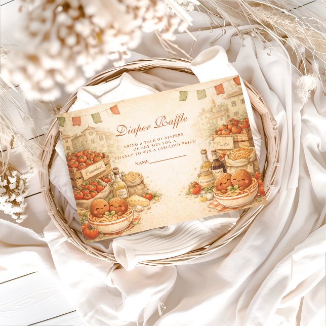 Cartão De Informações Playful Little Meatball Diapper Raffle (Criador carregado)