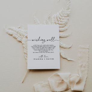 Cartão De Informações Poço de Desejos Clássico Preto e Branco para Casam