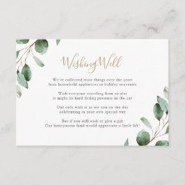 Cartão De Informações Poço de Desejos de Greenery Elegante Eucalipto