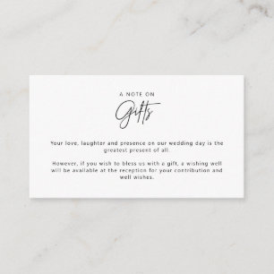 Cartão De Informações Poço de Desejos Minimalista Simples Nota em presen