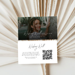 Cartão De Informações Poço de Desejos QR Code de Formatura com Foto Mode
