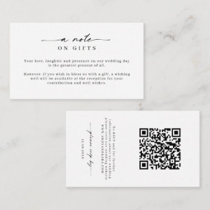 Cartão De Informações Poço de Desejos & RSVP Minimalista Simples