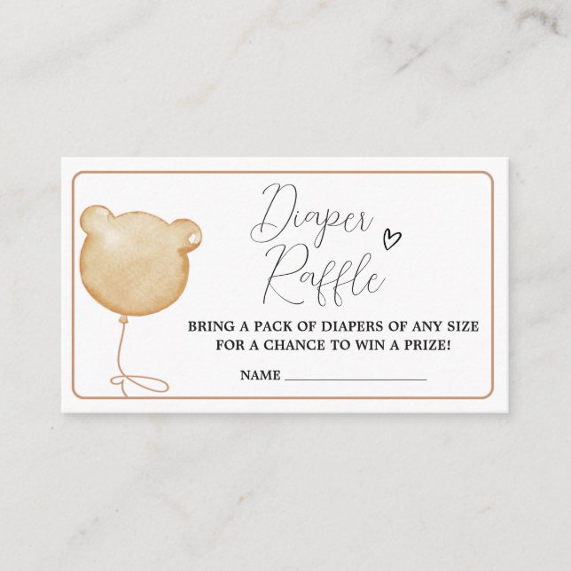 Cartão De Informações Podemos Aguardar A Fralda Marrom Raffle (Frente)