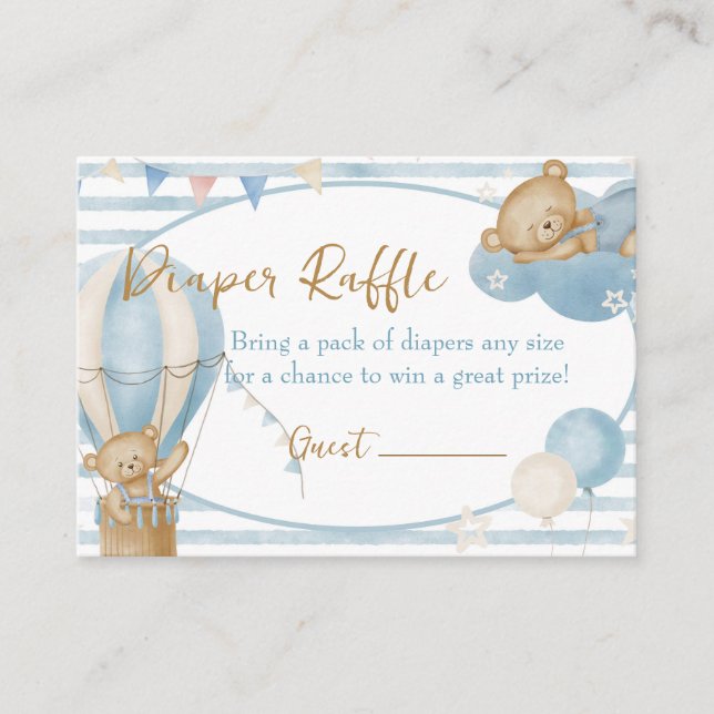 Cartão De Informações Podemos Aguardar Fralda Cartaz Raffle - Menino (Frente)