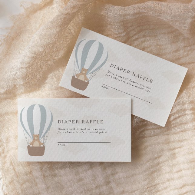 Cartão De Informações Podemos Esperar. | Baby Boy Blue Balloon Chá (Criador carregado)