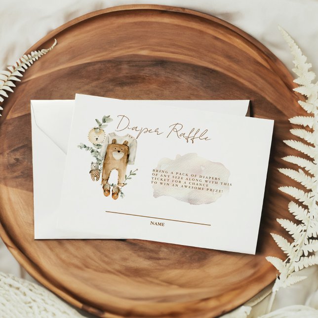 Cartão De Informações Podemos Esperar Boho Fralda Raffle Enclosure (Criador carregado)