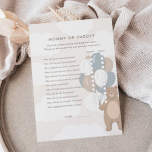 Cartão De Informações Podemos Esperar.   Jogo de Mamãe ou Pai neutro