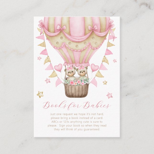 Cartão De Informações Podemos Esperar Livros de Garotas Gêmeas por Bebês (Frente)