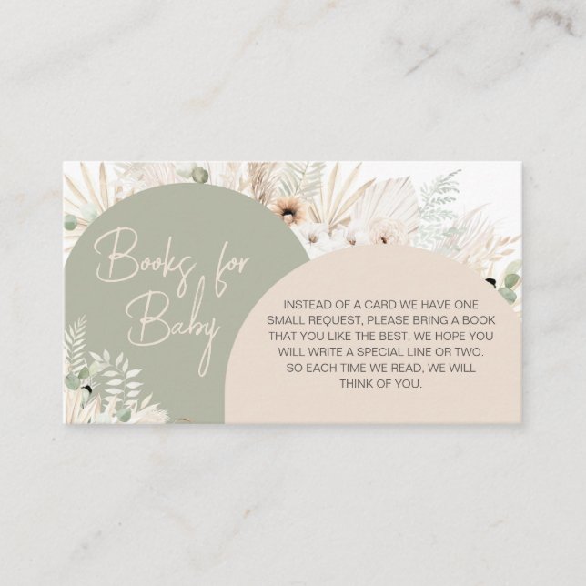 Cartão De Informações Podemos Esperar Livros Verdes para Bebê (Frente)