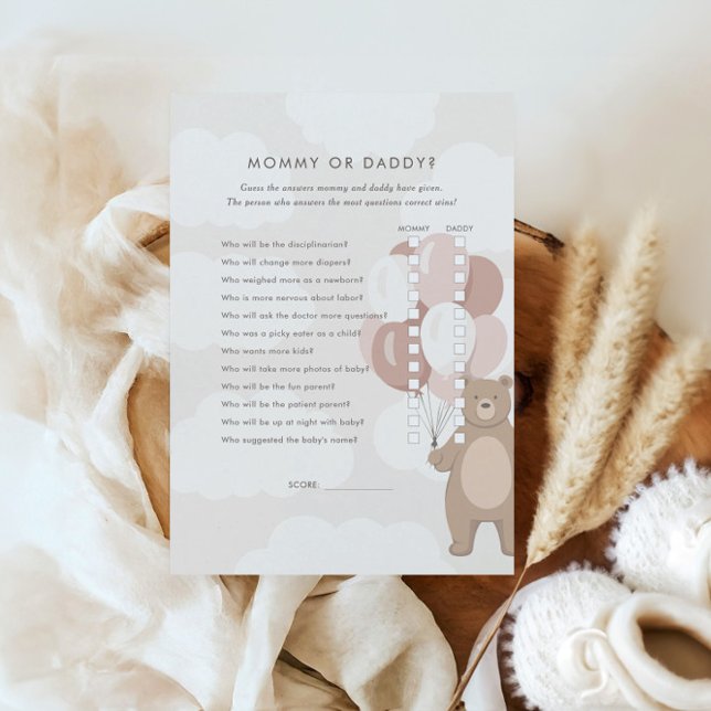 Cartão De Informações Podemos Esperar. | Mamãe rosa ou jogo de Pai (Criador carregado)