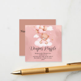 Cartão De Informações Podemos Mal Esperar Sorteio de Fraldas Menina 