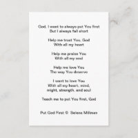 Poema "Ponha Deus Primeiro"