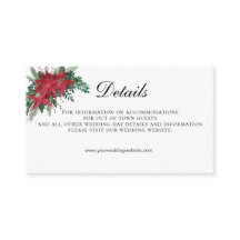 Poinsettia Código QR Pormenores de Casamento Cartã