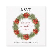 Poinsettia Natal Casamento QR Código RSVP