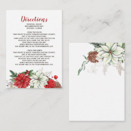 Cartão De Informações Poinsettia Russa Pinhagem de inverno Pinho