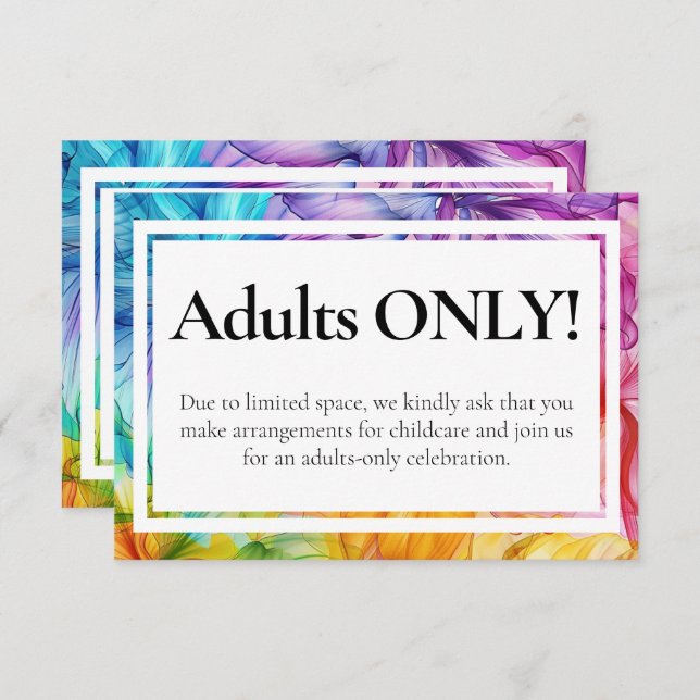 Cartão De Informações POLITE sem filhos casamento Eteal Bloom (Frente/Verso)