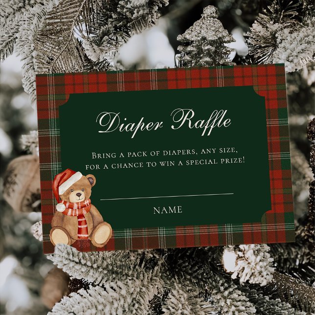 Cartão De Informações Polo Bear Baby Shower Diaper Raffle (Criador carregado)