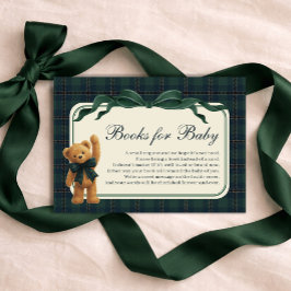 Cartão De Informações Polo Plaid Teddy Bear Books for Baby Boy