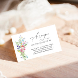 Cartão De Informações Por Favor Traga Uma Receita de Flor Silvestre de V