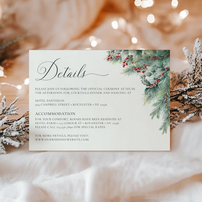 Cartão De Informações Pormenores da Greeneren Winter Berries & Pine Wate (Criador carregado)