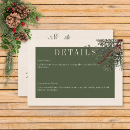 Cartão De Informações Pormenores da Rustic Winter Berries & Pine Cream