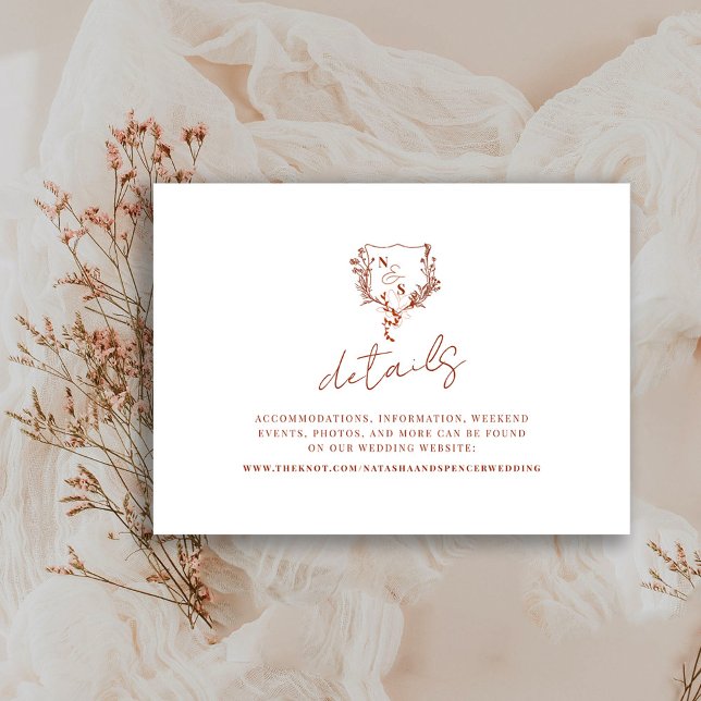 Cartão De Informações Pormenores de Casamento do Monograma de Prurido Fo (Criador carregado)