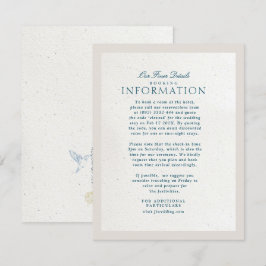 Cartão De Informações Pormenores de Casamento em Papel Artesanal Falso B