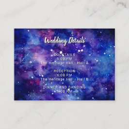 Cartão De Informações Pormenores do Casamento da Galáxia Watercolor Star