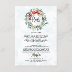 Cartão De Informações Pormenores do Casamento de Flocos de Neve Encantad
