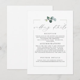 Cartão De Informações Pormenores do Casamento Eucalyptus Greenery Modern