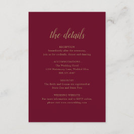 Cartão De Informações Pormenores Formais Elegantes Casamento Dourado da 