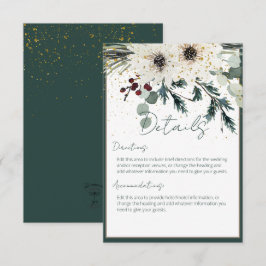 Cartão De Informações Pormenores sobre Casamento Floral de Winter Berrie