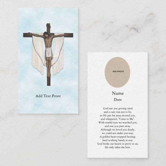 Cartão De Informações Prece para Memória do Crucifix (Frente/Verso)
