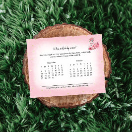 Cartão De Informações Predições de Chegada do Bebê Flamingo Ballerina, R