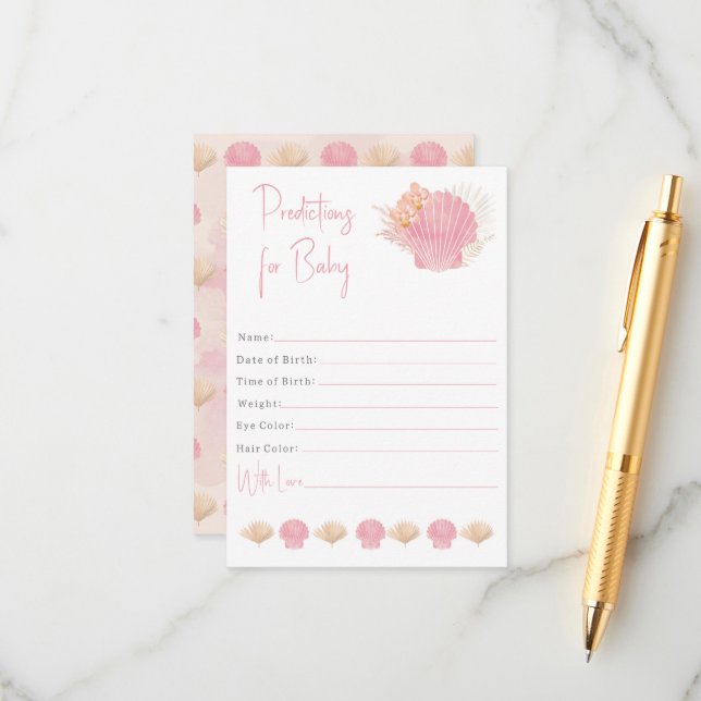 Cartão De Informações Predições para a menina (Frente/Verso In Situ)