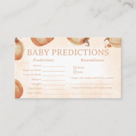 Cartão De Informações Predições Para Bebê Da Abóbora De Queda