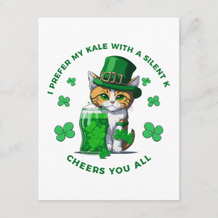 Cartão De Informações Prefiro Minha Kale Com Uma Cerveja Engraçada E Sil
