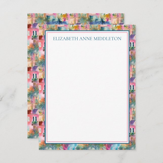 Cartão De Informações Preppy Charleston Casas Personalizadas (Frente/Verso)